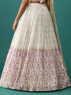 Tulsi Art Stunning Off-White Floral Printed Georgette Traditional Lehenga Choli | Grocsy