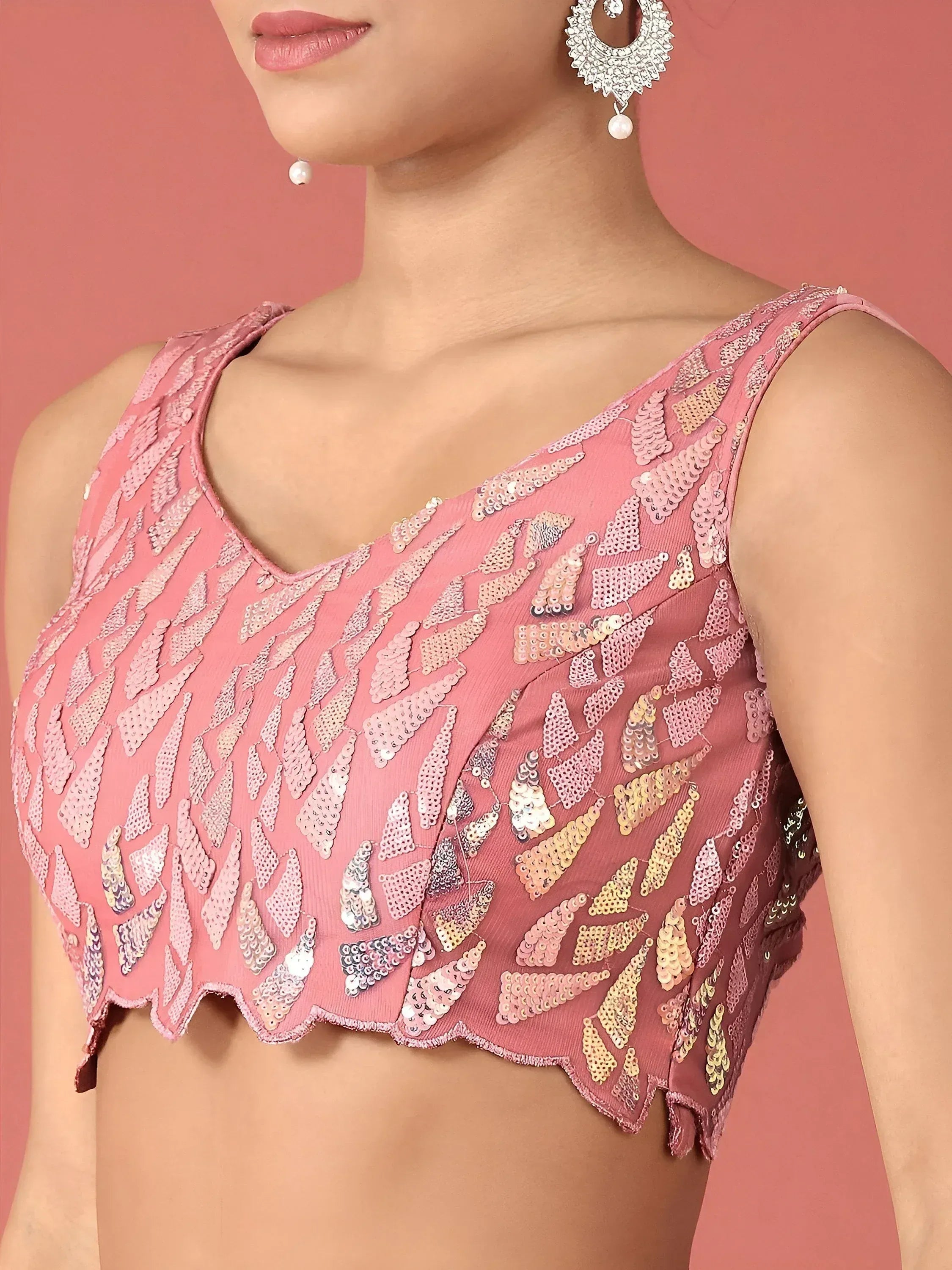 Tulsi Art Fantastic Pink Sequins Net Reception Wear Lehenga Choli With Dupatta | Grocsy
