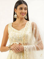 Tulsi Art Attractive Beige Sequins Net Wedding Wear Lehenga Choli With Dupatta | Grocsy