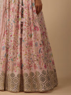 Tulsi Art Gorgeous Peach Digital Printed Organza Sangeet Wear Lehenga Choli | Grocsy