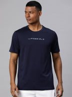 Alcis Men Typography Printed Dry Tech Slim Fit Sports T-shirt | Grocsy