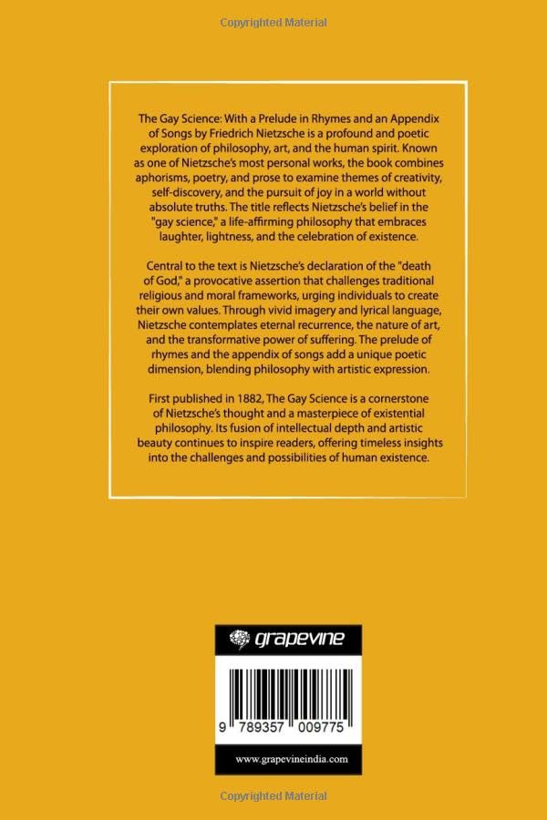The Gay Science: With a Prelude in Rhymes and an Appendix of Songs by Original Thinkers Institute | Grocsy
