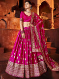Tulsi Art Marvelous Hot Pink Sequins Embroidered Silk Lehenga Choli | Grocsy