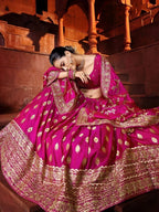 Tulsi Art Marvelous Hot Pink Sequins Embroidered Silk Lehenga Choli | Grocsy