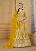 Monjolika Fashion Faux Georgette Mustard Anarkali Salwar Kameez | Grocsy