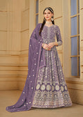 Monjolika Fashion Faux Georgette Lavender Anarkali Salwar Kameez | Grocsy