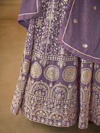 Monjolika Fashion Faux Georgette Lavender Anarkali Salwar Kameez | Grocsy