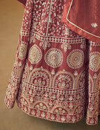 Monjolika Fashion Faux Georgette Light Brown Anarkali Salwar Kameez | Grocsy