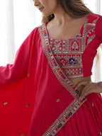 Tulsi Art Magnetic Pink Coding Work Crepe Silk Designer Lehenga Choli | Grocsy
