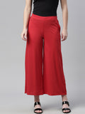 Souchii Women Red Knitted Palazzos | Grocsy