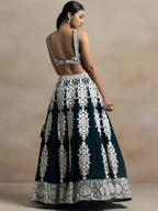 Tulsi Art Glamorous Dark Green Thread Embroidered Georgette Lehenga Choli | Grocsy