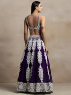 Tulsi Art Bewitching Purple Thread Work Georgette Festival Wear Lehenga Choli | Grocsy