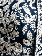 Tulsi Art Great Navy Blue Thread Embroidered Georgette Wedding Lehenga Choli | Grocsy