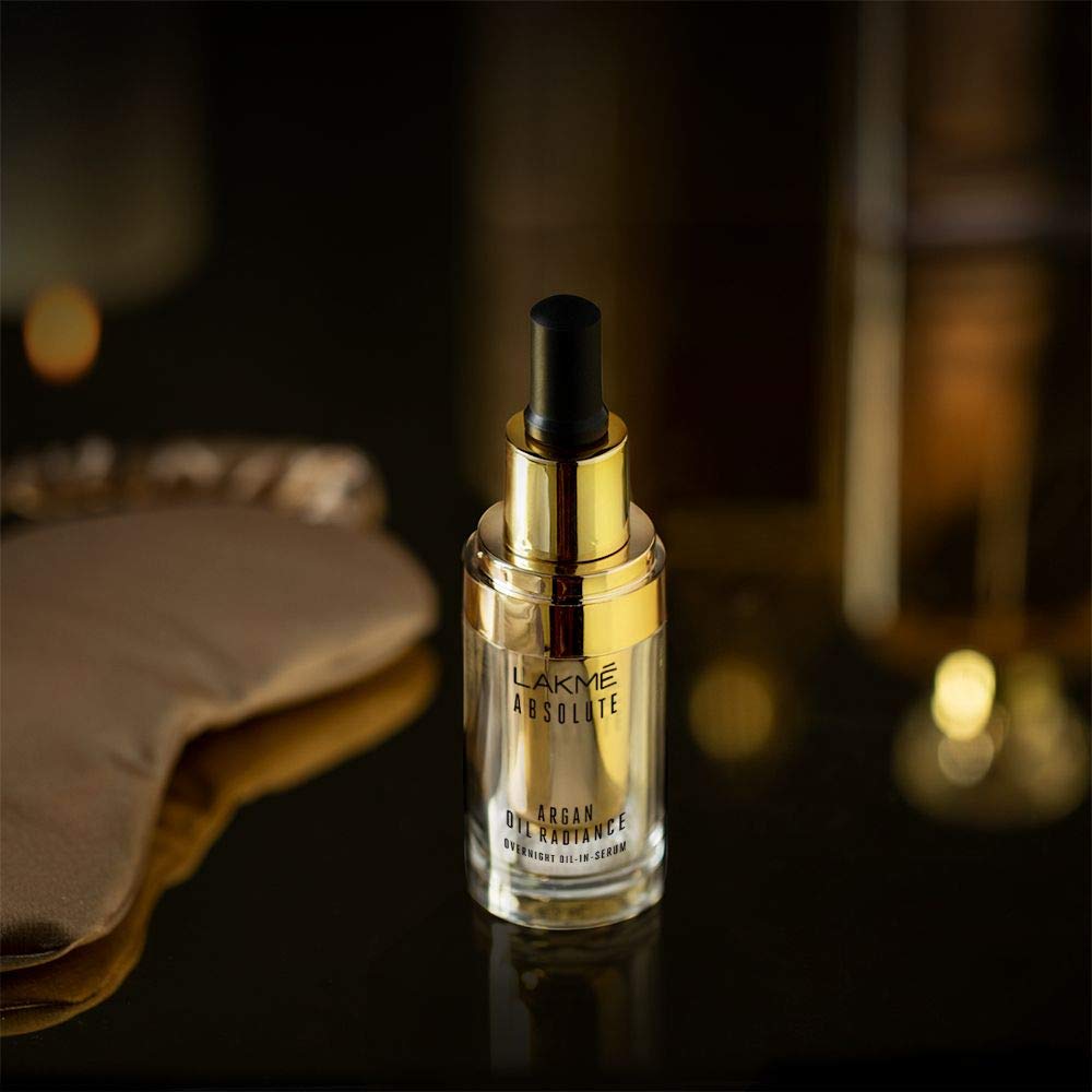 Lakmé Absolute Argan Oil Radiance Overnight Oil-in-Serum, 15ml | Grocsy