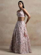 Tulsi Art Precious Pink Sequins Net Engagement Wear Lehenga Choli With Dupatta | Grocsy