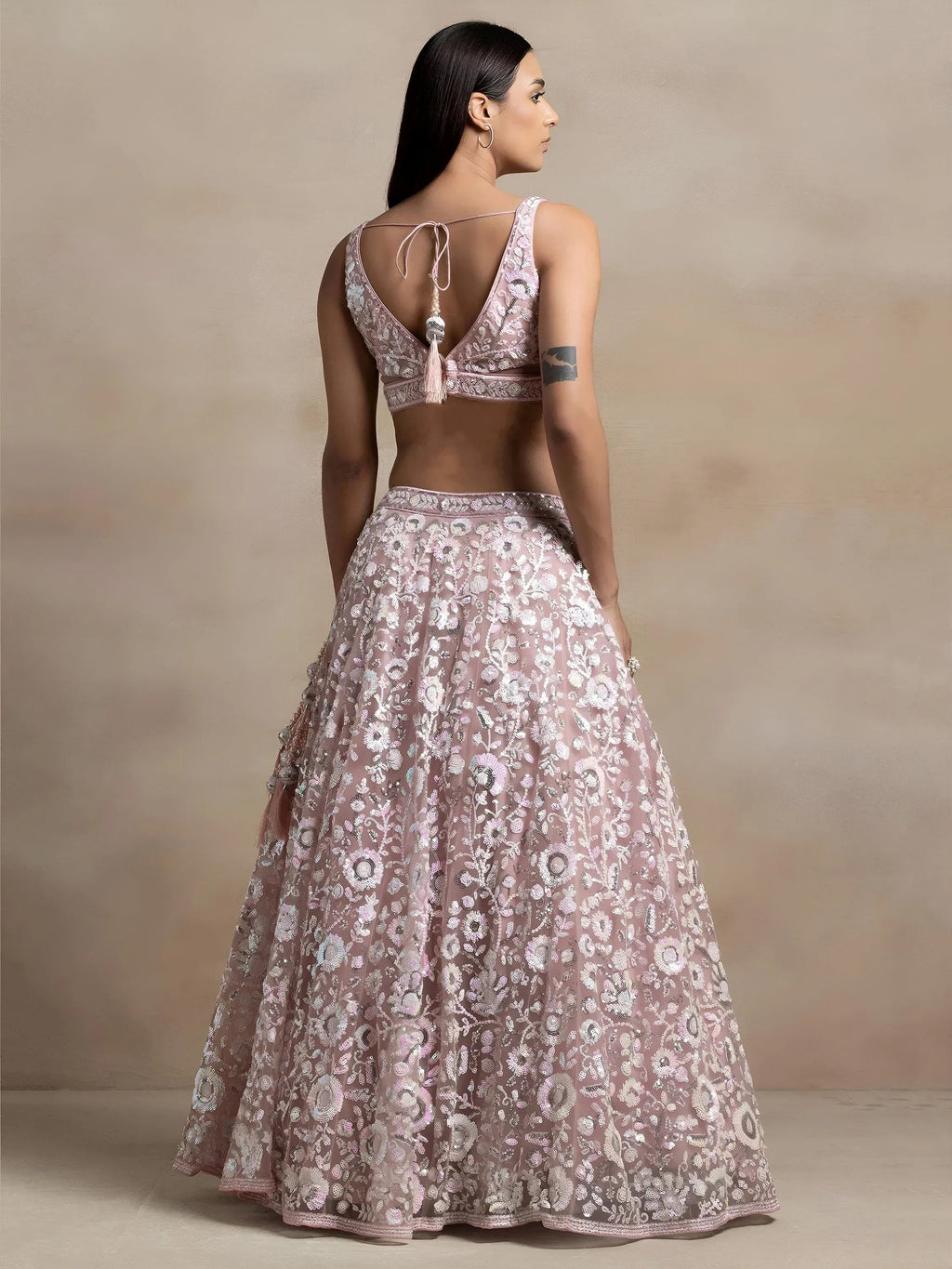 Tulsi Art Precious Pink Sequins Net Engagement Wear Lehenga Choli With Dupatta | Grocsy