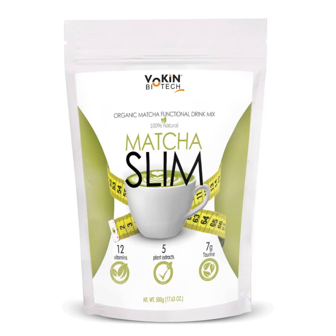 Vokin Biotech Matcha Green Tea Powder Supports Weight Loss Management | Rich In Antioxidants | Grocsy