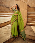 Monjolika Fashion Green Color Handloom Silk Patola Printed Saree With Blouse | Grocsy