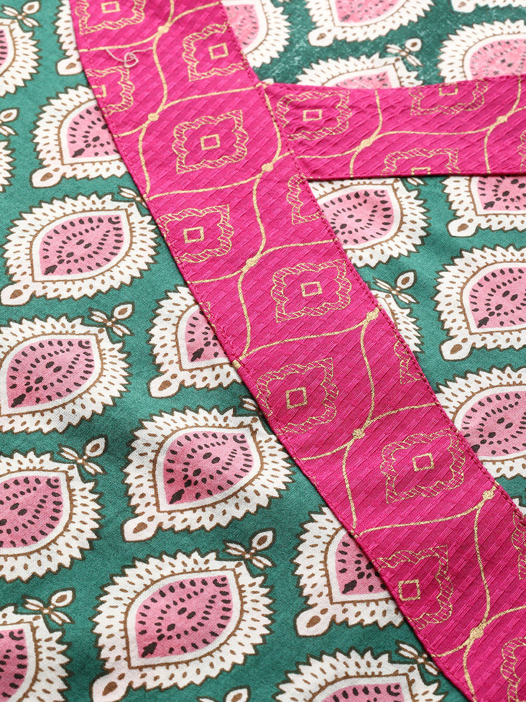 Sangria Women Ethnic Motifs Printed Angrakha Kurta | Grocsy