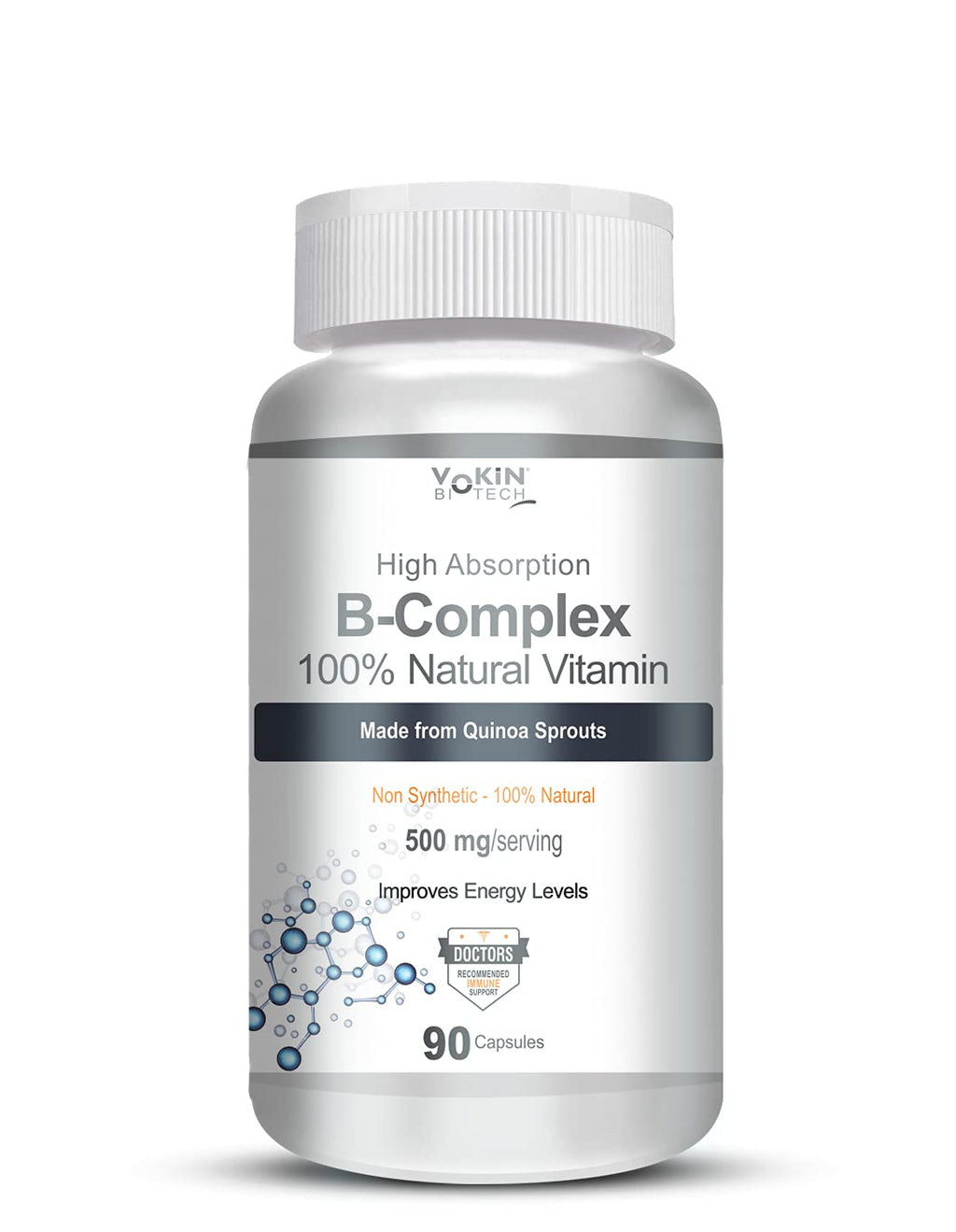 Vokin Biotech 100% Natural Vitamin B-Complex Capsules | Grocsy