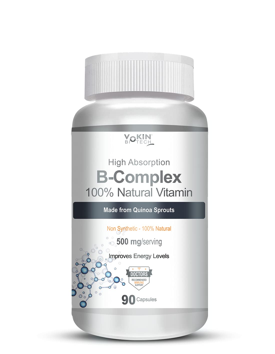 Vokin Biotech 100% Natural Vitamin B-Complex Capsules | Grocsy