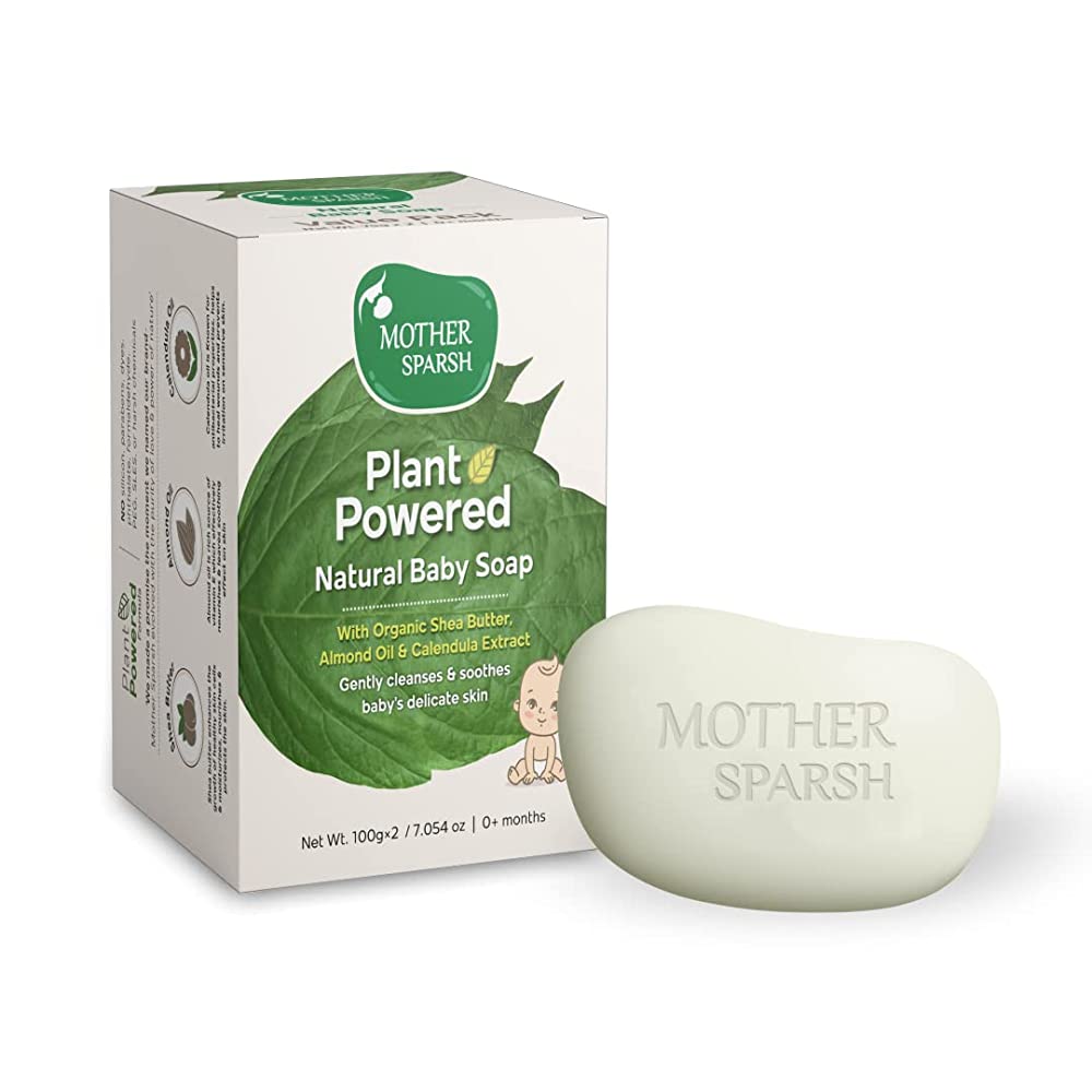 Mother Sparsh Plant Powered Natural Baby Soap (Set of 2) | Grocsy