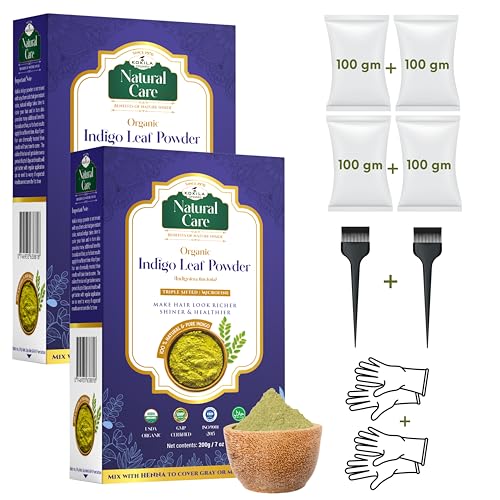 Kokila Indigo Powder 100% Naturals & Organic Hair Coloring, Protects Hair From Damage | Grocsy