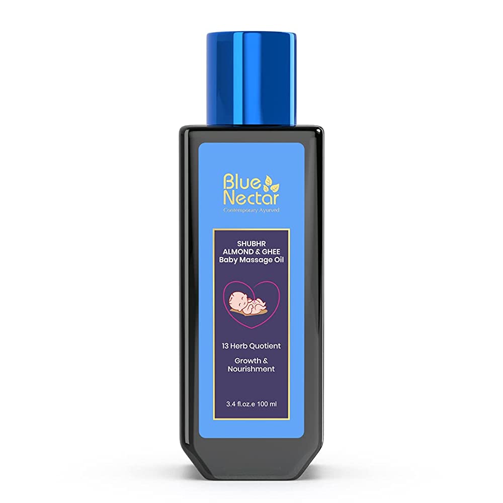 Blue Nectar Shubhr Baby Massage Oil with Ghee Almond | Grocsy