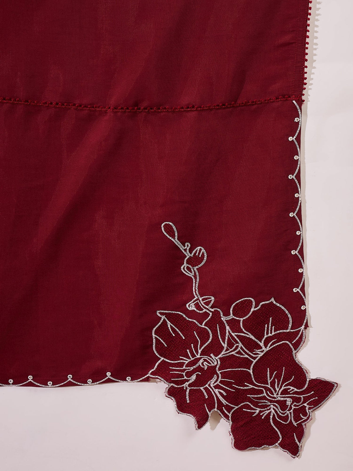 Joban Fashion Maroon Silk Embroidery Readymade Kurta Set | Grocsy