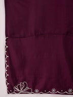 Joban Fashion Purple Silk Embroidery Readymade Kurta Set | Grocsy