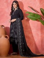 Joban Fashion Black Silk Embroidery Readymade Kurta Set | Grocsy