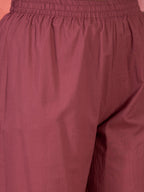 Joban Fashion Maroon Cotton Embroidery Readymade Kurta Set | Grocsy