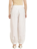 Juniper Women's White Solid Cotton Flex Dhoti Style Pants | Grocsy