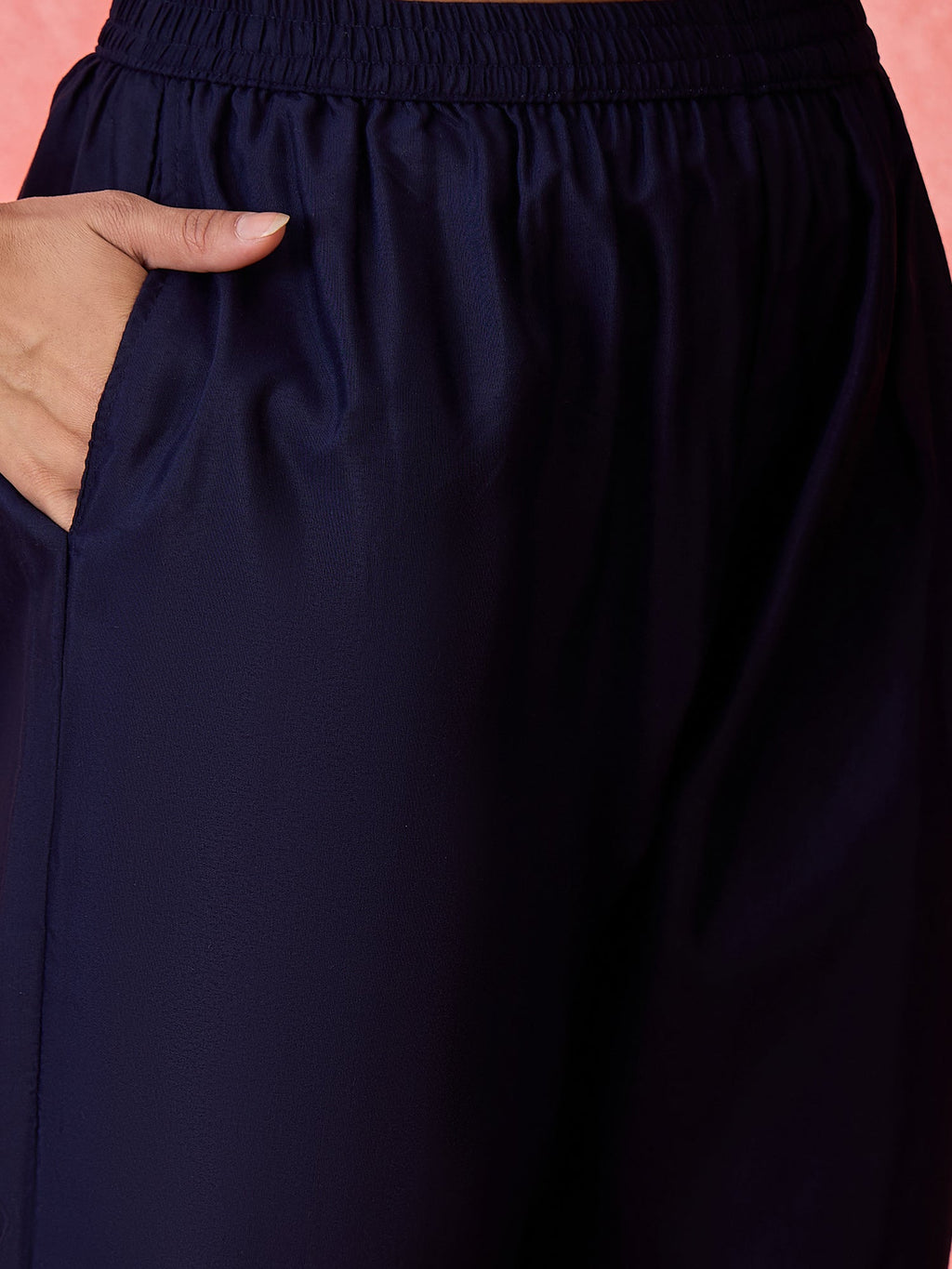 Joban Fashion Navy Blue Silk Printed Readymade Kurta Set | Grocsy