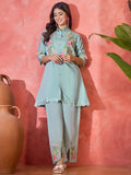 Joban Fashion Grey Silk Embroidered Readymade Kurta Set | Grocsy