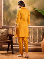 Joban Fashion Mustard Silk Embroidered Readymade Kurta Set | Grocsy