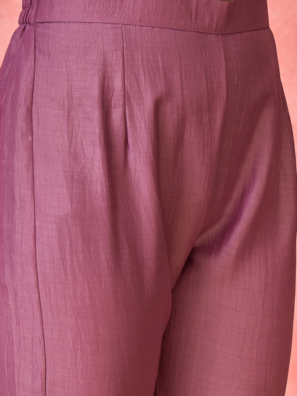 Joban Fashion Purple Silk Embroidered Readymade Kurta Set | Grocsy