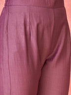 Joban Fashion Purple Silk Embroidered Readymade Kurta Set | Grocsy