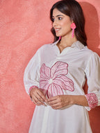 Joban Fashion Off White Silk Embroidered Readymade Kurta Set | Grocsy
