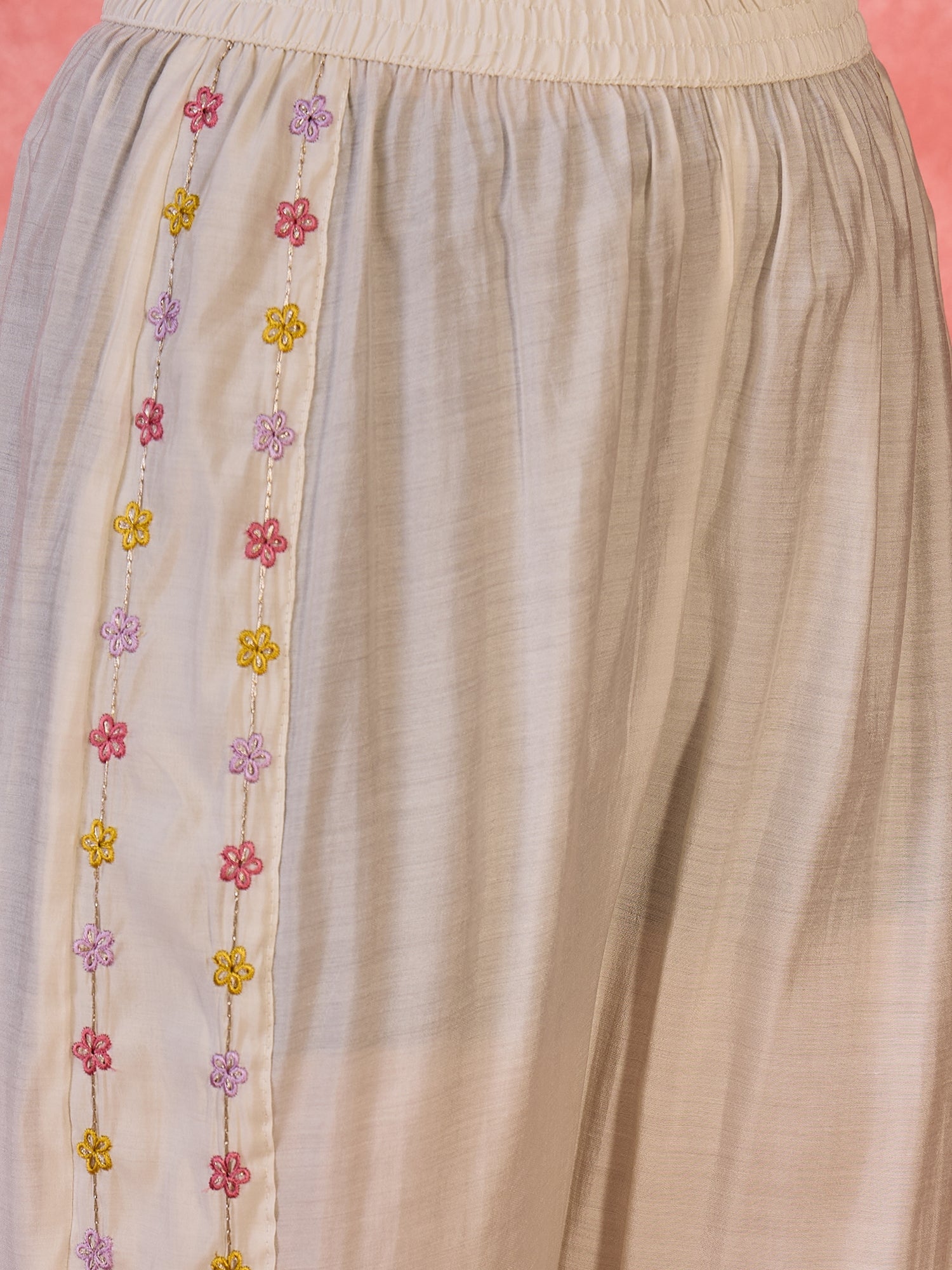 Joban Fashion Off White Silk Embroidered Readymade Kurta Set | Grocsy