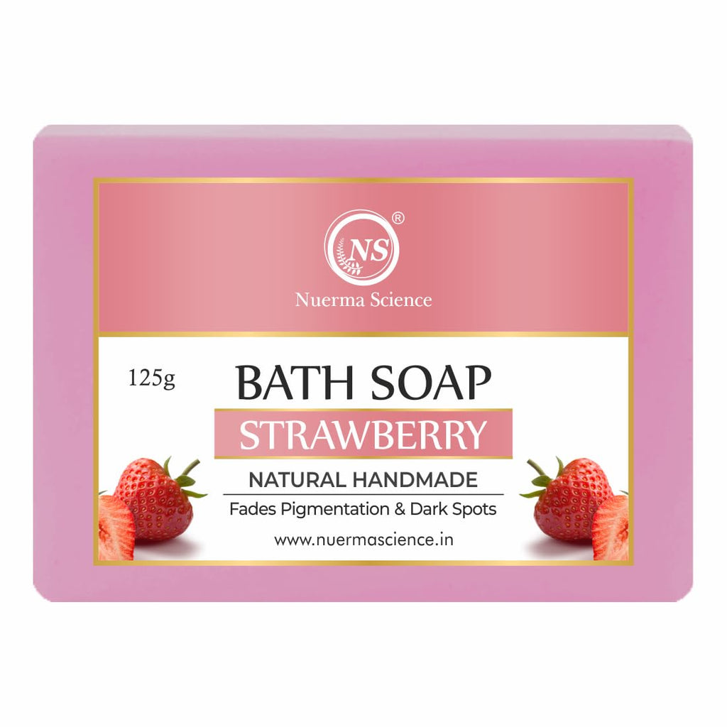 Nuerma Science Strawberry Bath Soap | Fades Pigmentation & Dark Spots | Grocsy