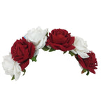 Red & White Velvet Rose Gajra | Grocsy