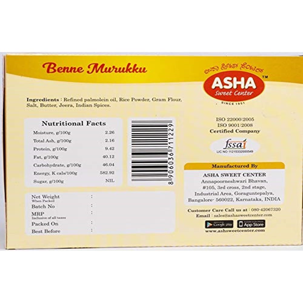 Asha Sweet Center Benne Murukku | Grocsy