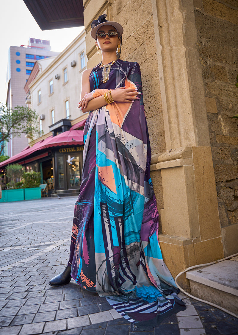 Monjolika Fashion Sophisticated Multi Colour Crepe Silk Elegant Saree | Grocsy