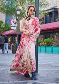 Monjolika Fashion Sophisticated Beige Colour Crepe Silk Elegant Saree | Grocsy