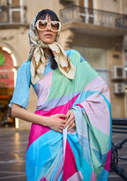 Monjolika Fashion Sophisticated Multi Colour Crepe Silk Elegant Saree | Grocsy