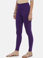 Souchii Violet Solid Ankle-Length Leggings | Grocsy