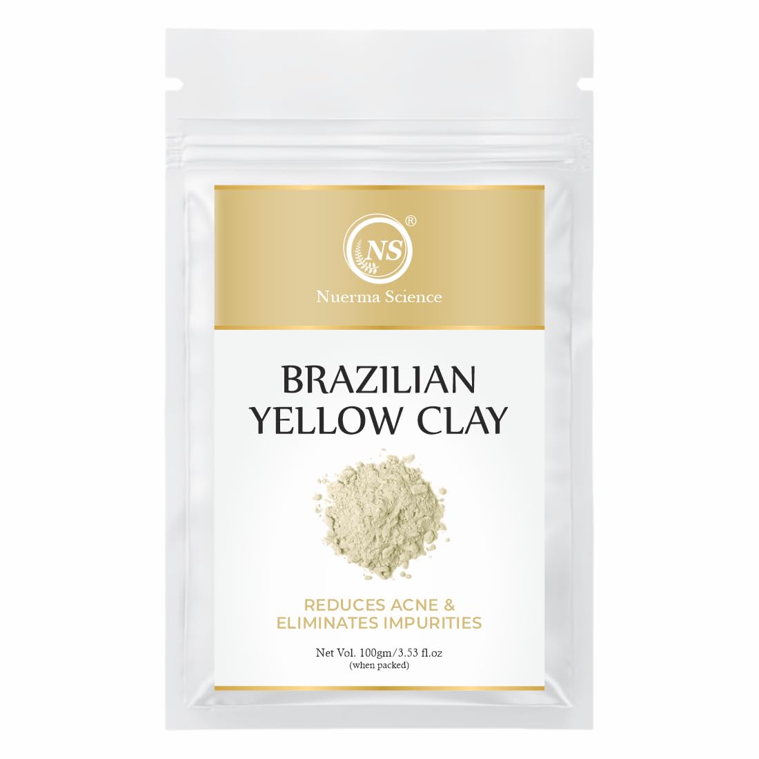 Nuerma Science Brazilian Yellow Clay | Reduces Acne & Eliminates Impurities | Grocsy