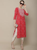 Sangria Bandhani Printed Cotton Kurta | Grocsy