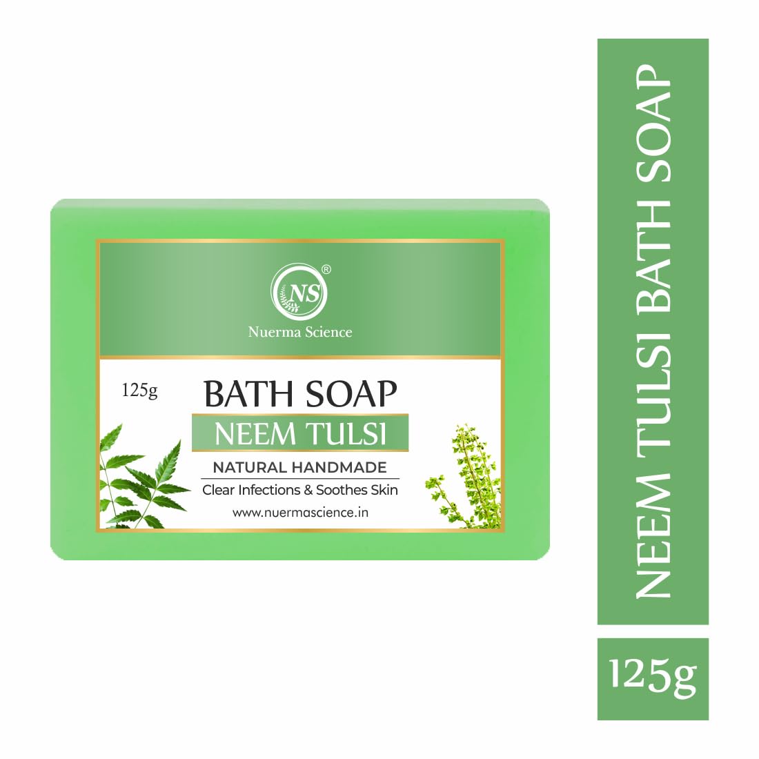 Nuerma Science Neem Tulsi Bath Soap | Purifies & Soothes Skin | Grocsy